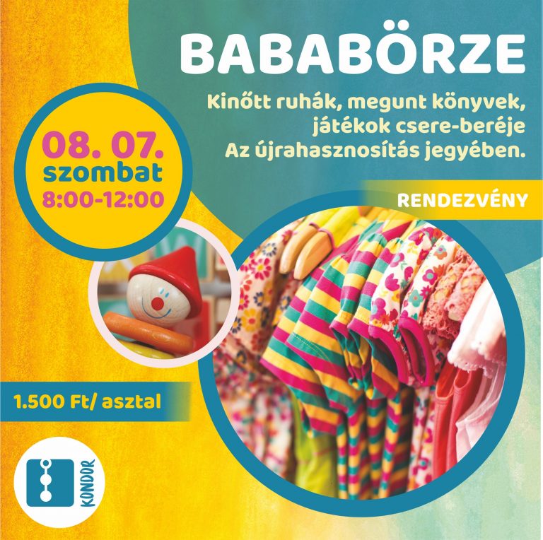 Ismét lesz Baba-mama holmik börzéje a Kondorban