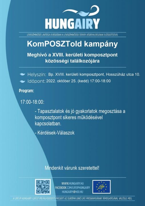 KomPOSZTold – meghívó a XVIII. kerületi komposztpont közösségi találkozójára