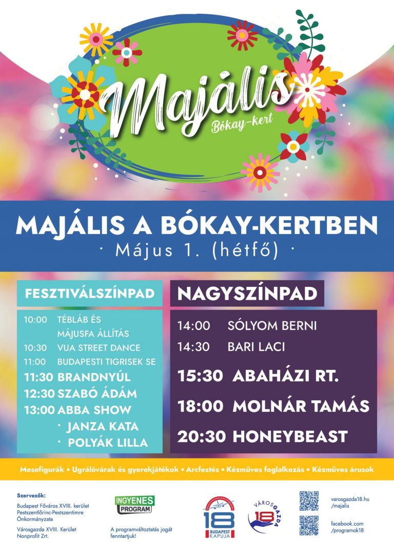 Majális a Bókay kertben és máshol is! Rengeteg program lesz